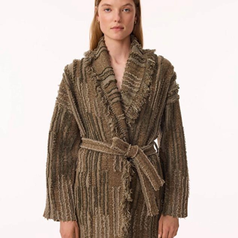 Women's Brown Textured Cardigan